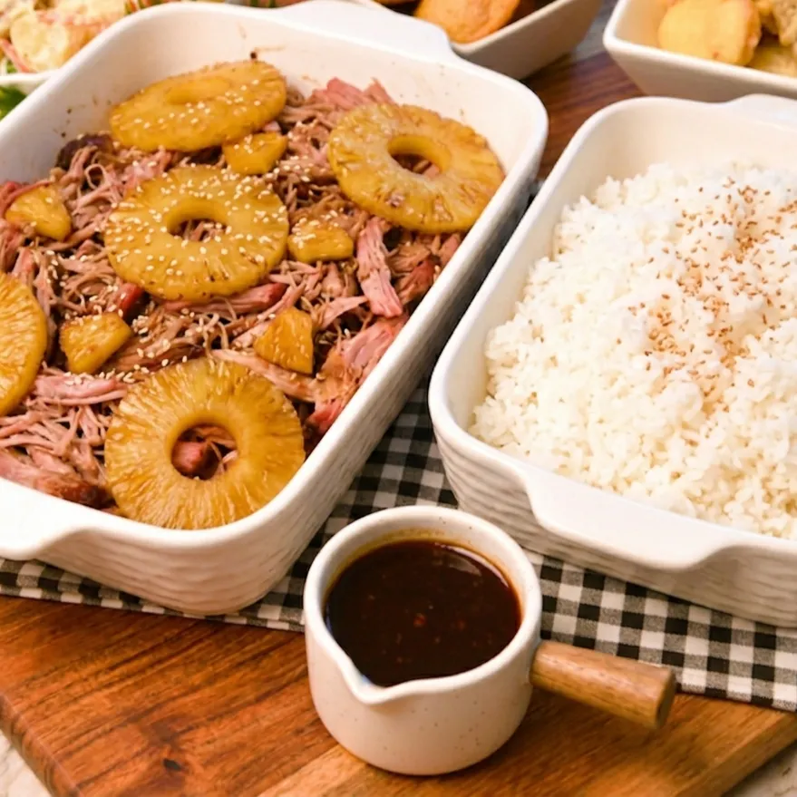 Hawaiian Kalua Pork with Rice (Baked)
